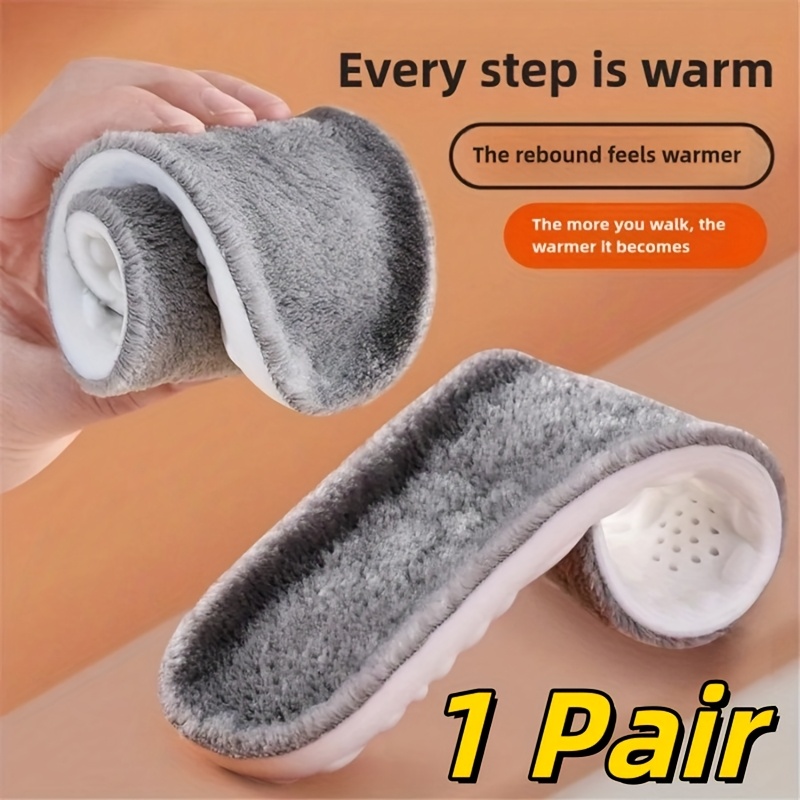 

2pcs Winter Warm Plush Insoles For Women Men Thicken Thermal Shoe Pad Sports Inserts Boots Insole