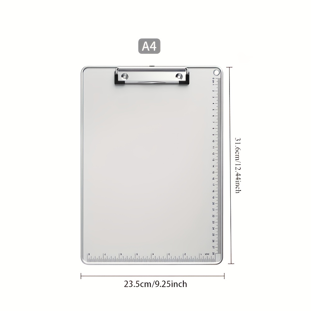 E-shop 1 Stück Premium Clipboard - Aluminiumlegierung Kante, rutschfest, mit Clip Schreibtafel A4/A5 Größe, tragbarer Hänge-Clipboard geeignet für