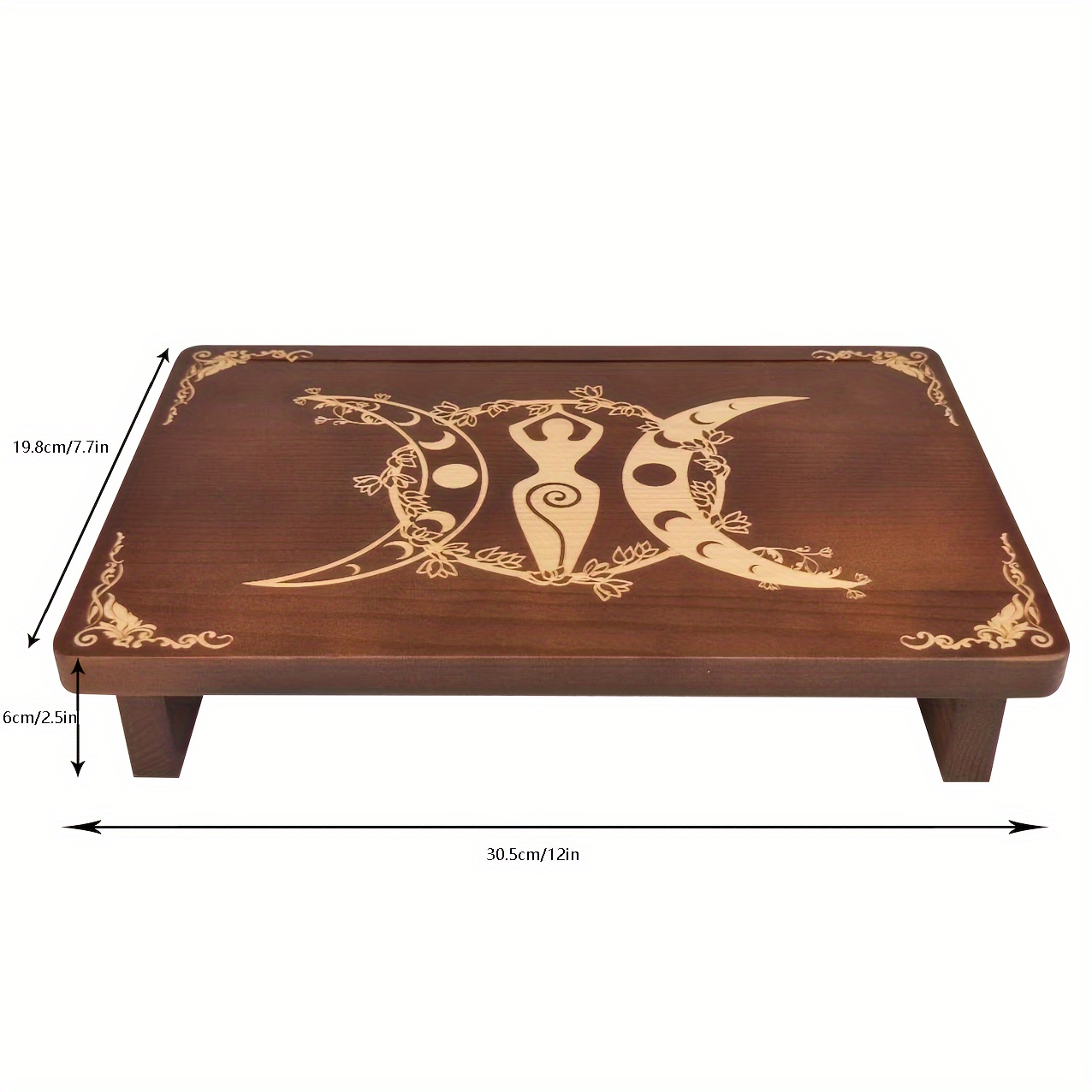 Wooden Altar Table with Card Holder, Meditation Table, Altar Table, Wooden Witch Altar, Wiccan Alter Table, Shrine