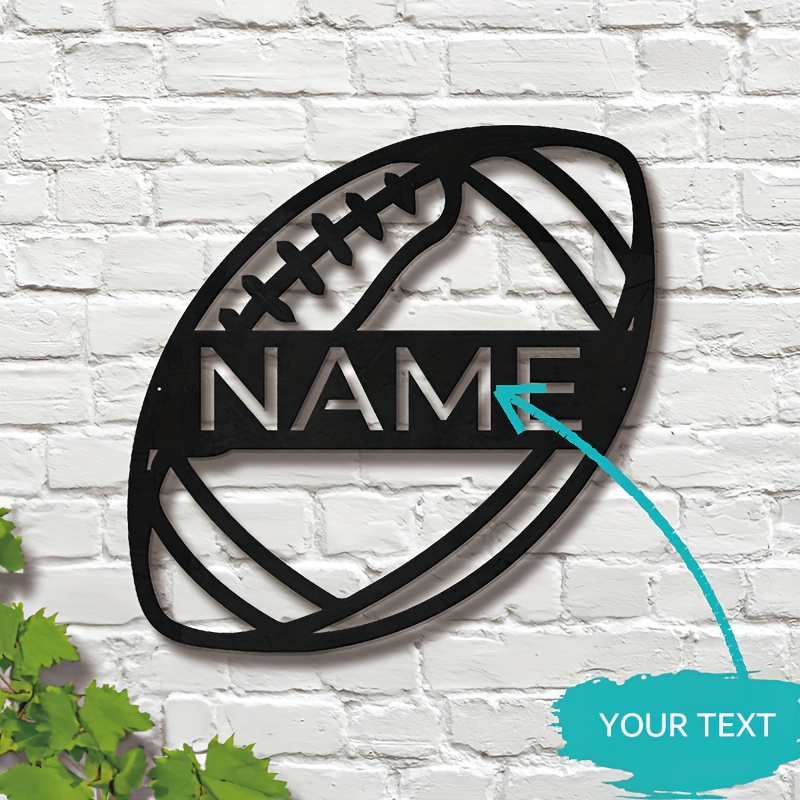 

Personalized American Football Metal Wall Decor, Custom Football Name Sign, Sports Wall Art, Unique Gift For Players And Fans, Self-adhesive