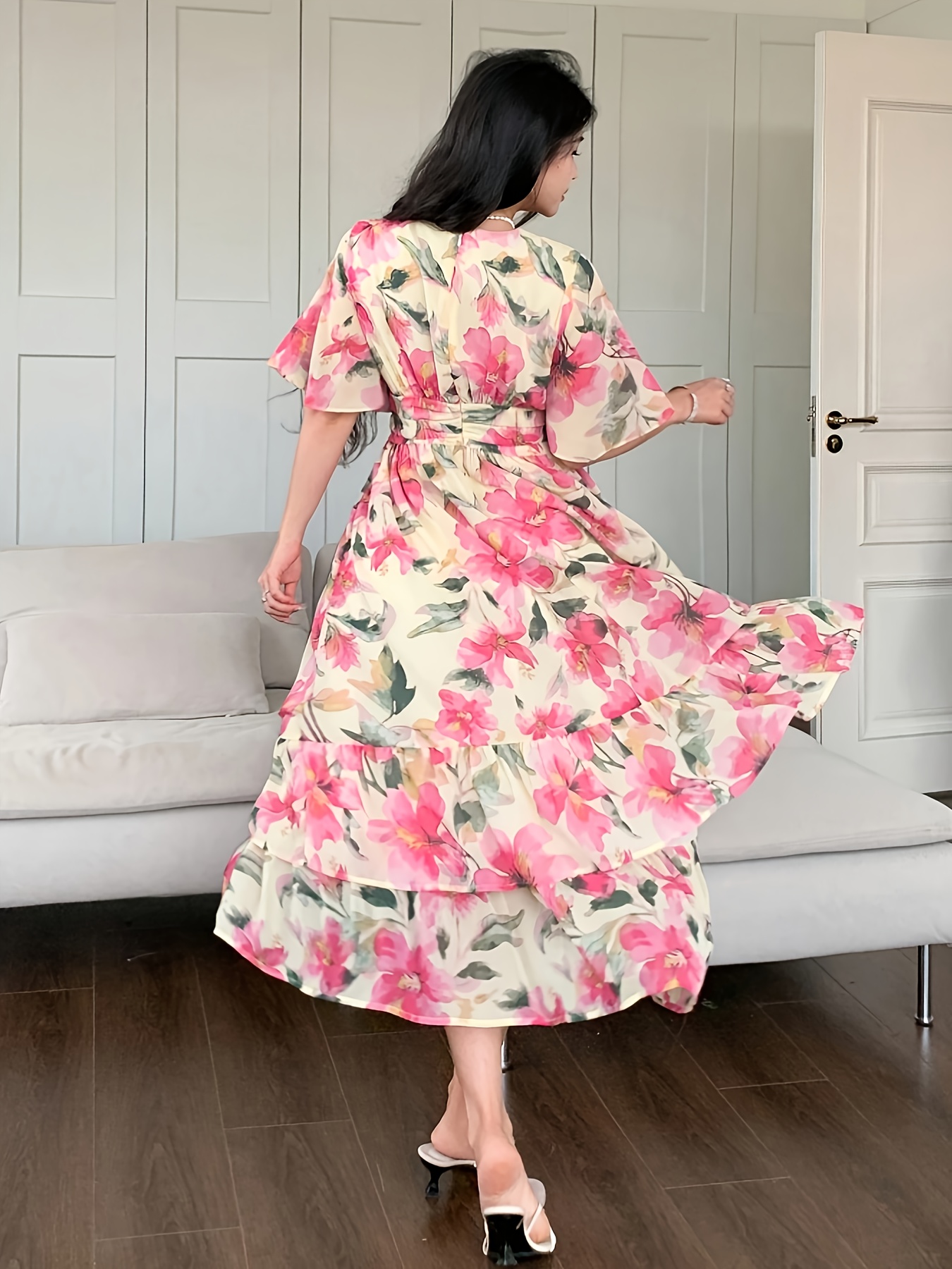 womens floral maxi dress elegant flowy formal casual event - Temu Mauritius