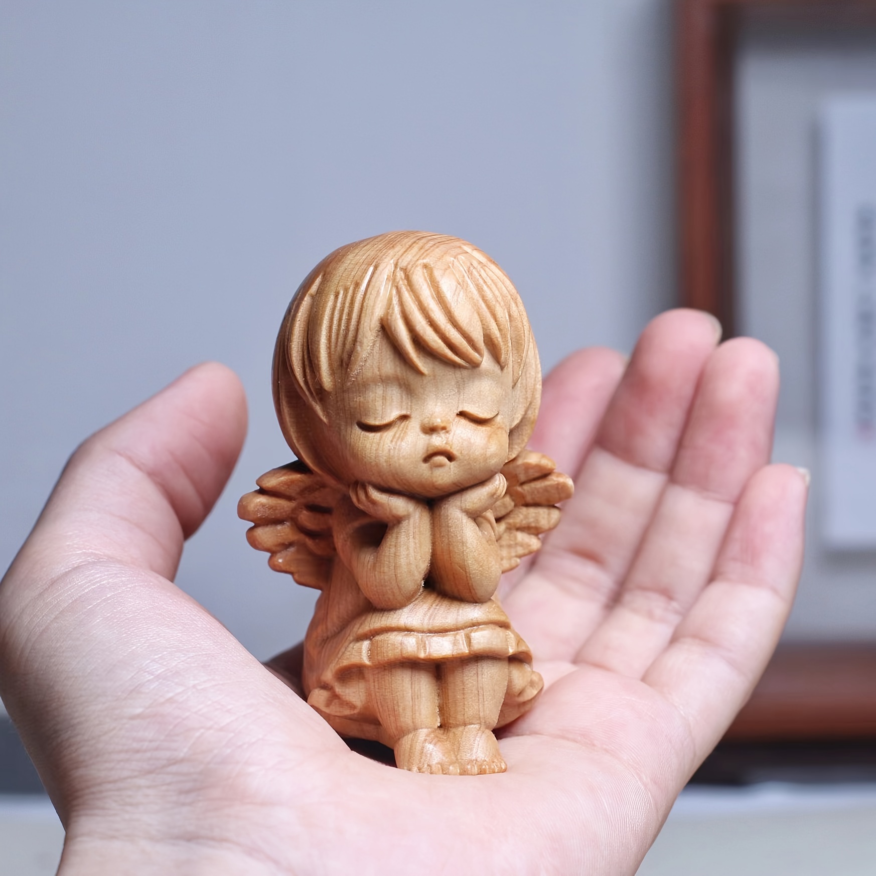 Image of 1pc Wooden Figurine, -shaped Wooden Home Decor, Indoor & Outdoor Statue Ornament, Ideal For Christmas Gift, Multiple Sizes