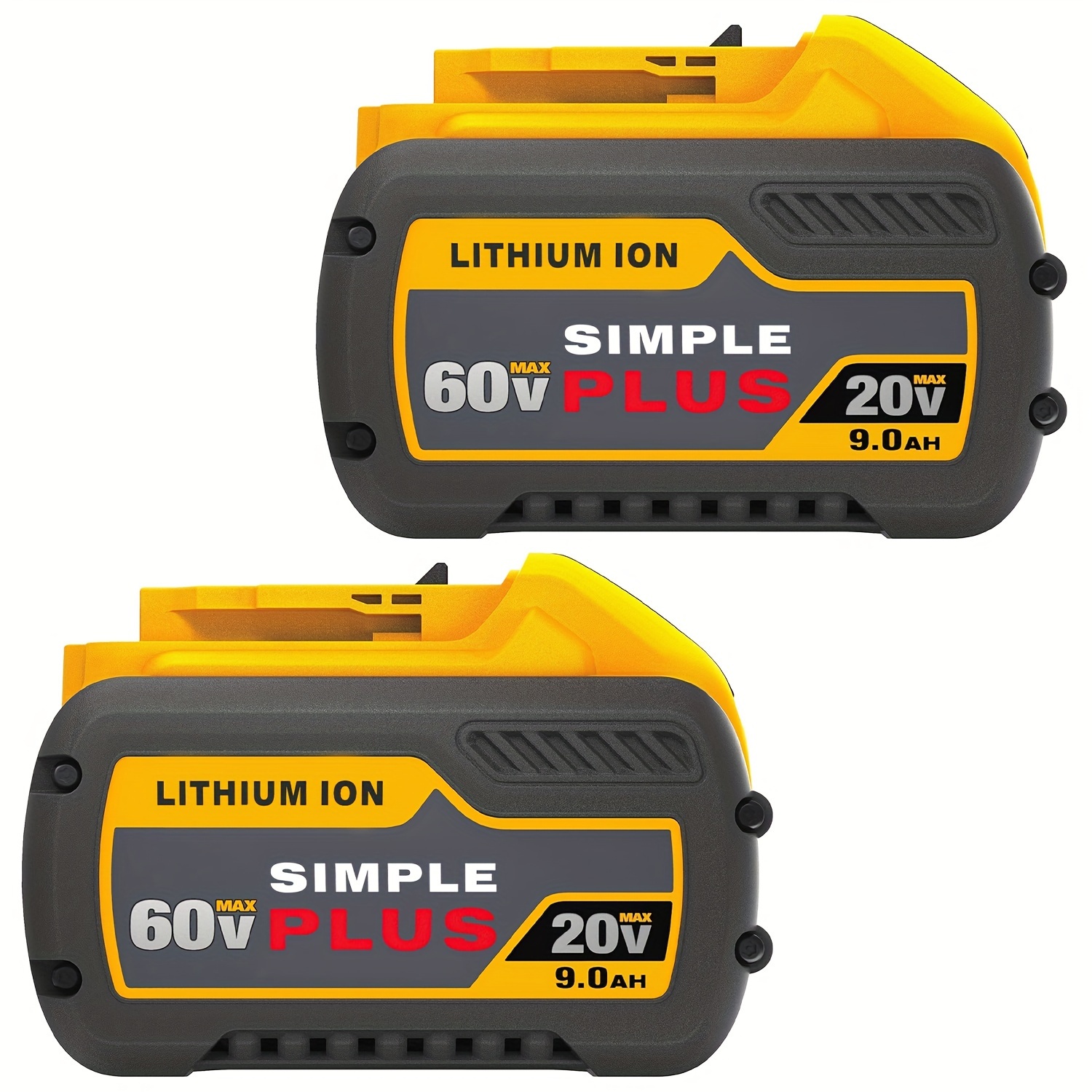 

2pcs Replace For 20v/60v 9.0ah Battery Compatible With 20v/60v Power Tools, Compatible With 20/60v Battery Dcb606 Dcb609 Dcb612 And 20v/60v