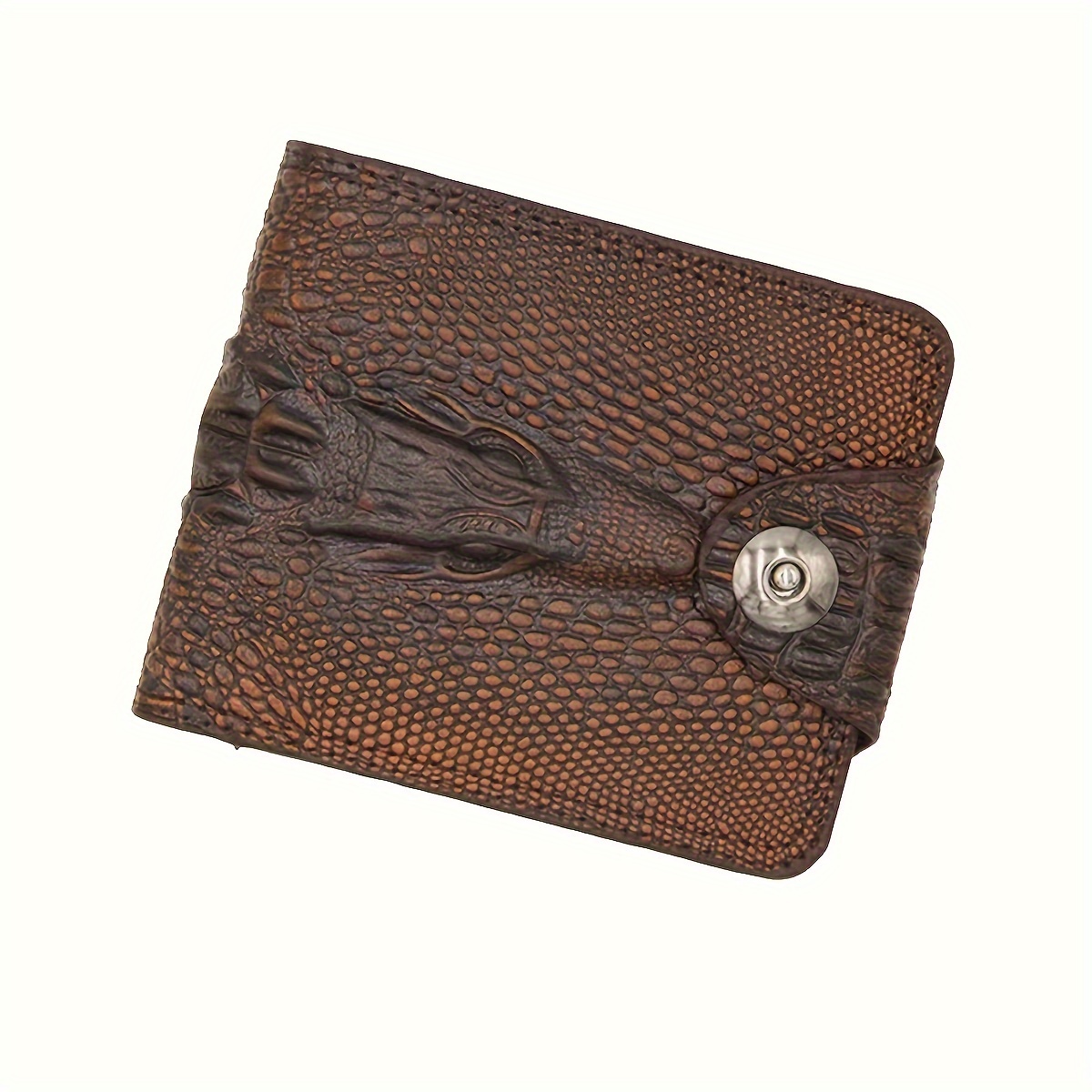 TEMU Wallet Short Crocodile Pattern Wallet Pattern Touch Zipper Wallet Wallet Wallet Dad Bag