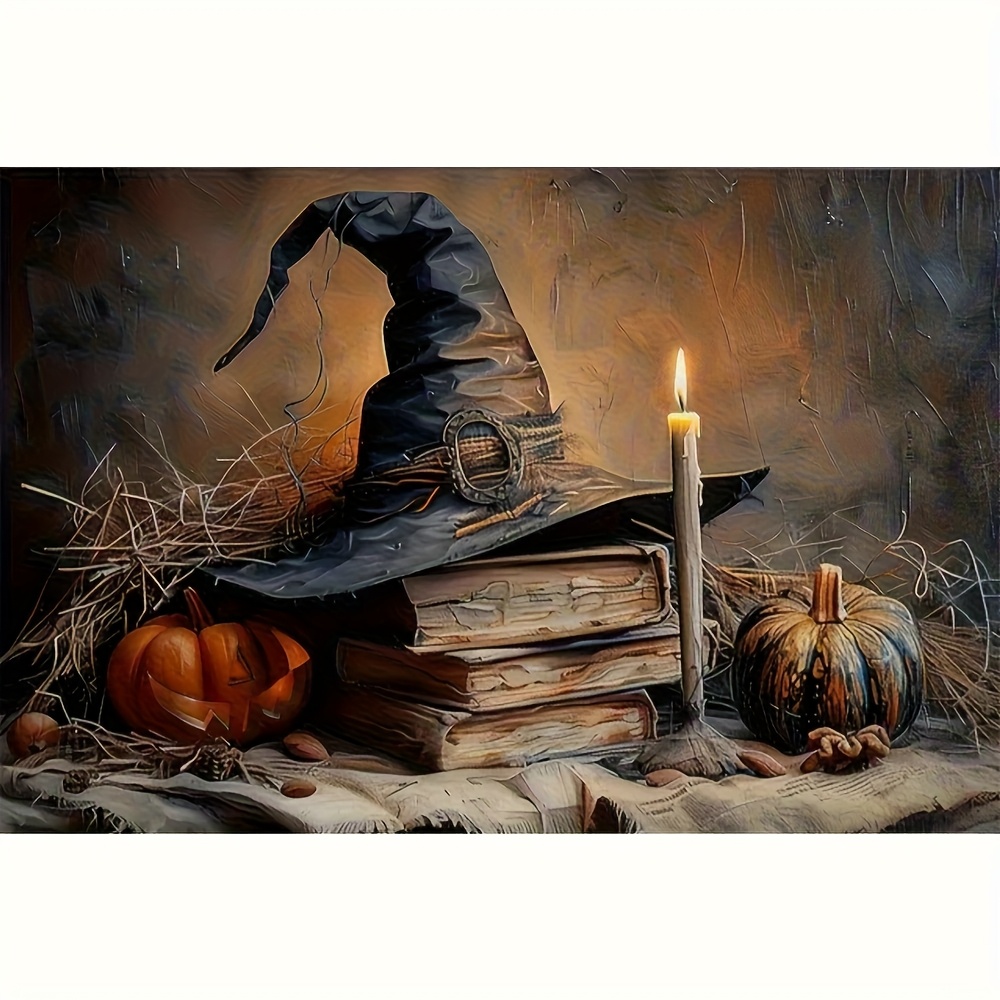 TEMU Diy Adult Diamond Painting Kit, Cute Halloween Creative Mosaic Handcraft, 5d Round Diamond Full Painting Suitable For Beginners And Adults, Home