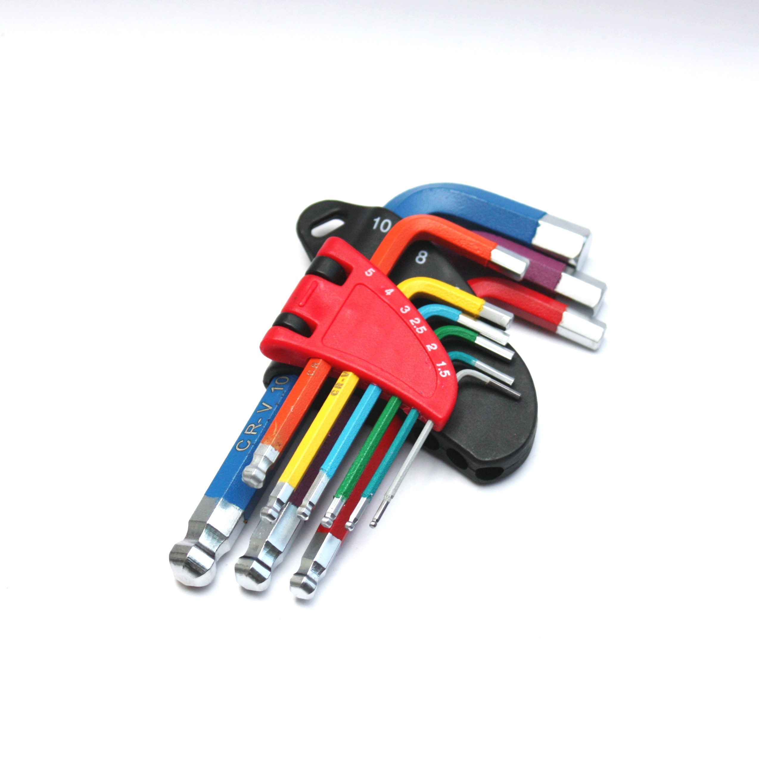 color hexagonal wrench set of 9pcs set of 6 angle hexagonal lens alloy steel ball head plum   rice short version folding multi purpose hand tools