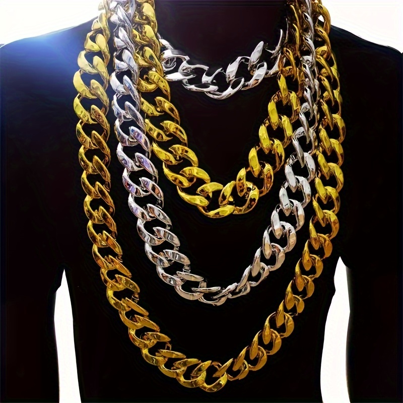 

Bold Hip-hop Style Golden-tone Plastic Chain Necklace - Performances & Photo Props