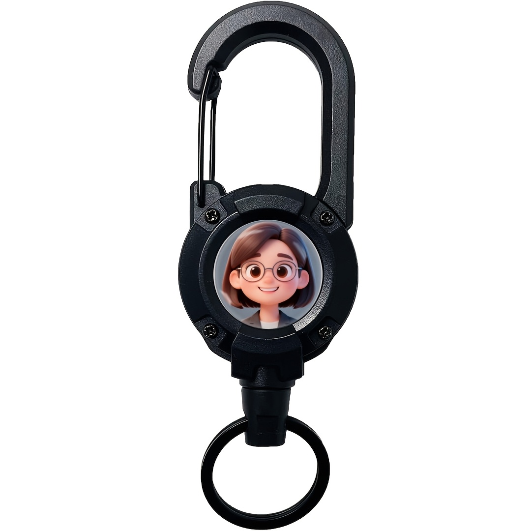 TEMU 2d 2d 1pc Photo Custom Heavy Duty Double-sided Customization Badge Reel Holder For Men And Women