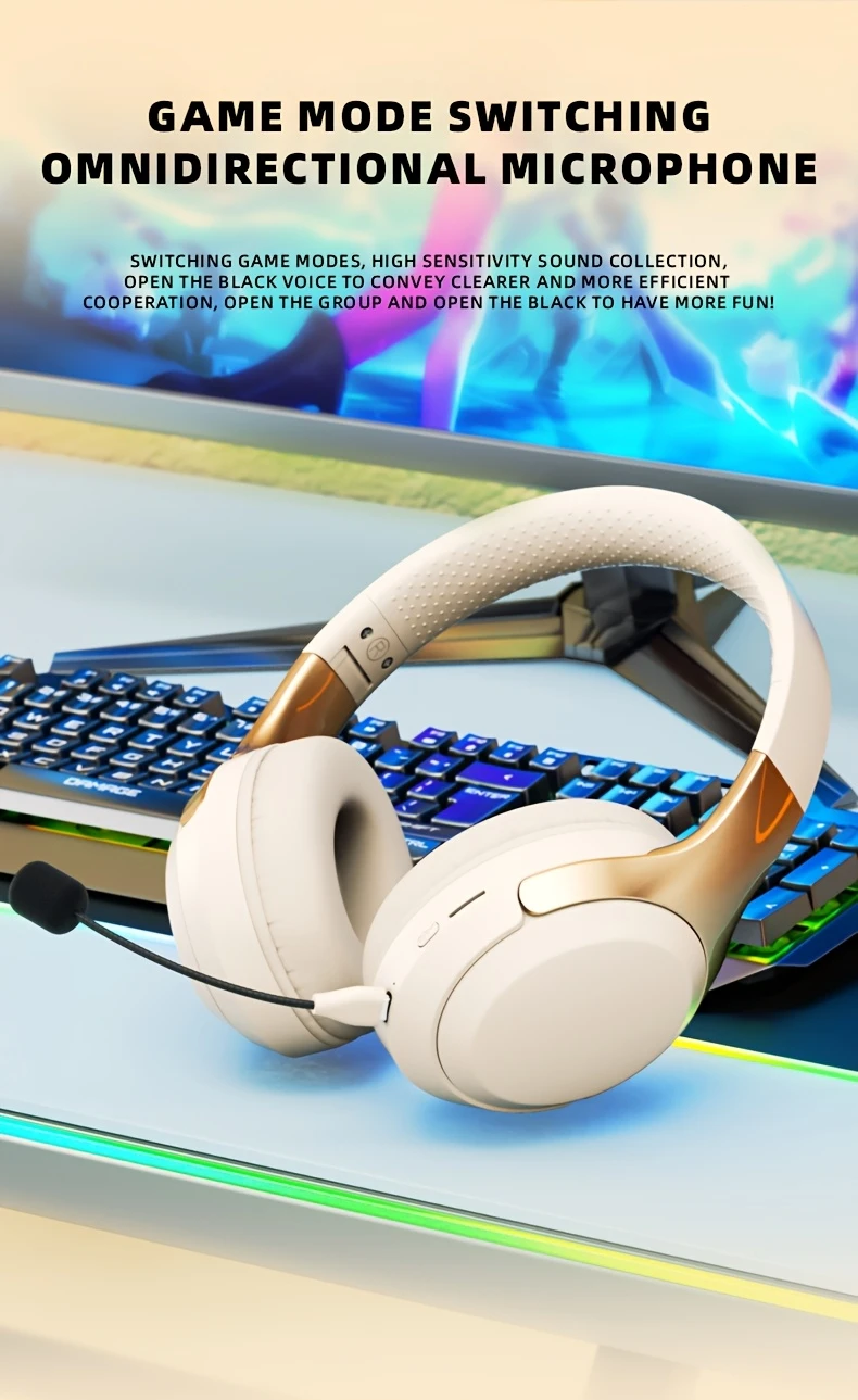 wireless wireless headphones active noise cancelling hifi foldable lightweight design fit with over ear mic for home office long lasting playtime usb c fast charge closed back styl details 13