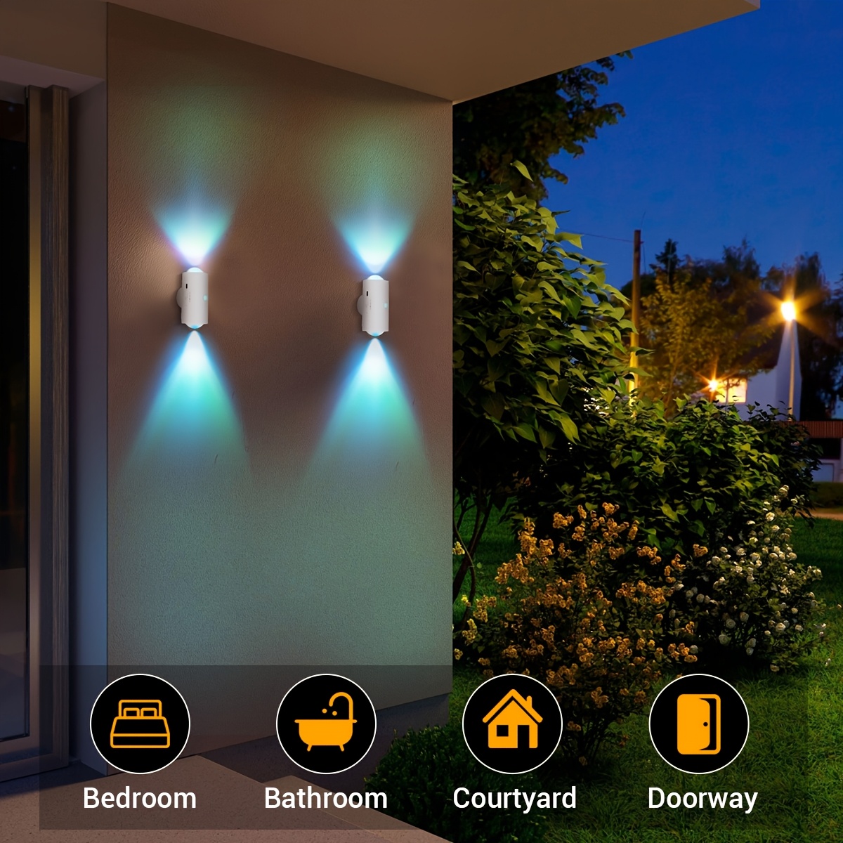 2pcs LED Smart Night Light with Motion Sensor