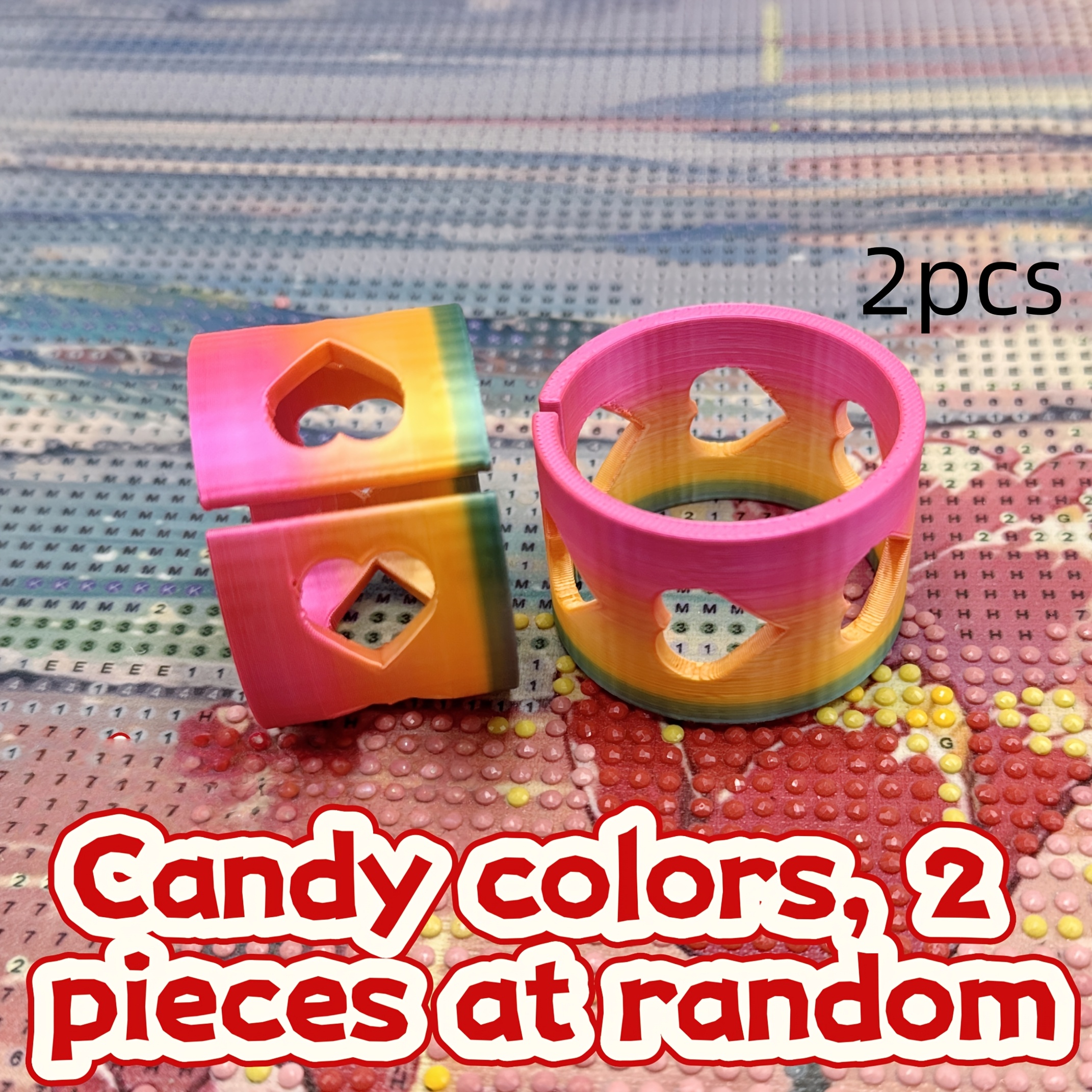 TEMU 2pcs Diamond Canvas Clip Set, Full Diamond Stand And Storage - Diamond Painting Organizer, Convenient For Piercing And Storing Brick Paintings,
