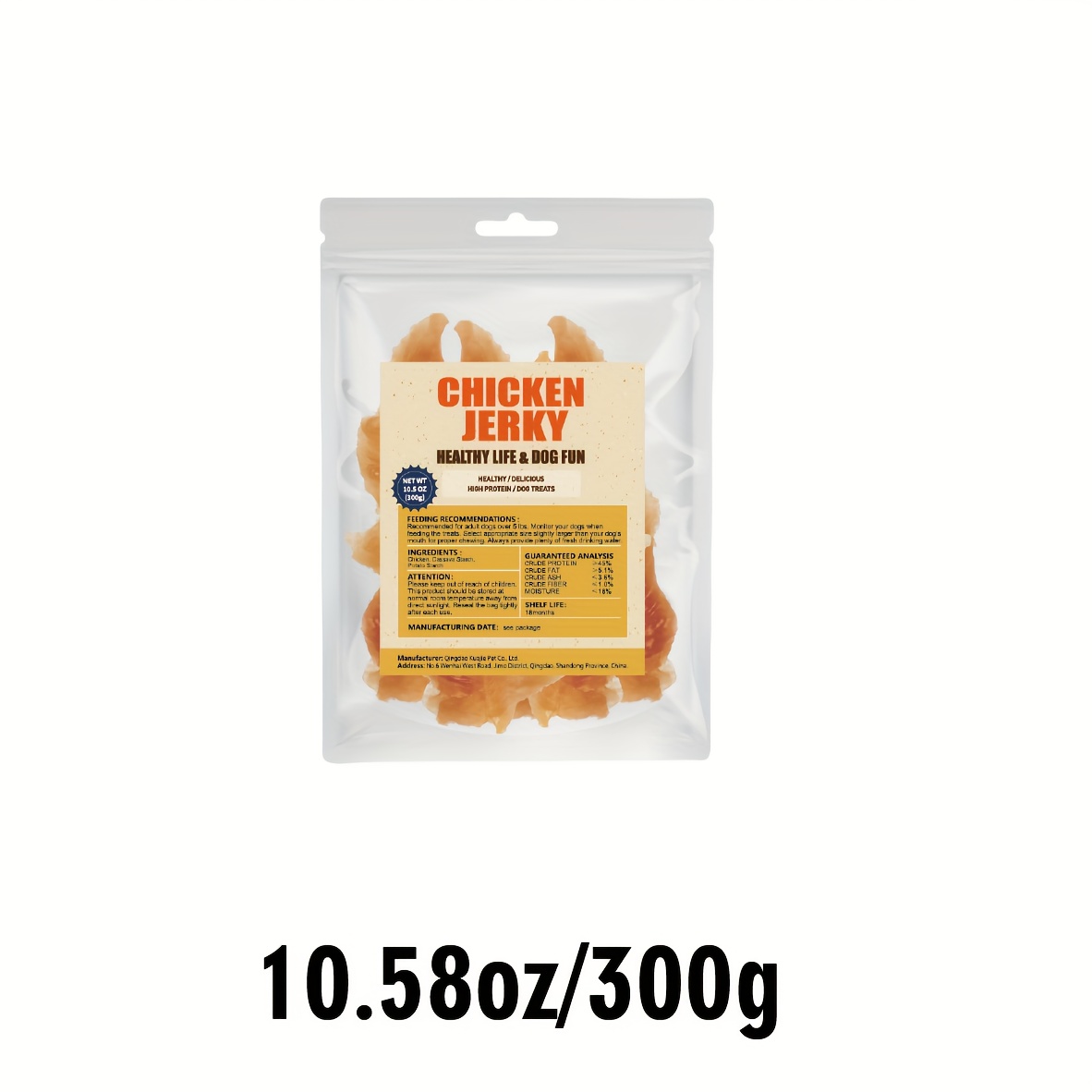 TEMU Chicken Jerky Dog Treats, -free, With Real , Healthy, Long-lasting And Great Tasting Treat, No Artificial Flavors, Dog's Urge To Chew