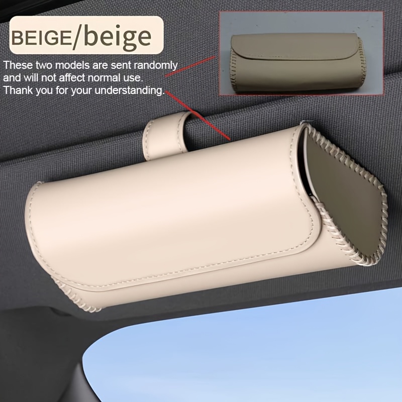 TEMU 1pc, A Must-have Artifact , Hand-stitched Faux Leather Universal Car (random 2 Beige Colors , Does Not Normal Use)