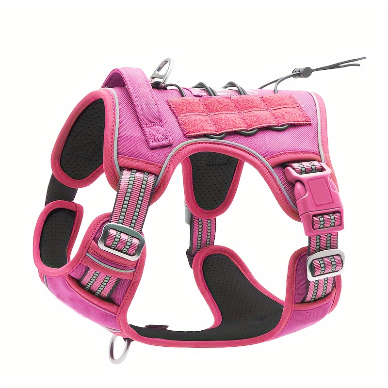 Pink tactical 2024 dog harness