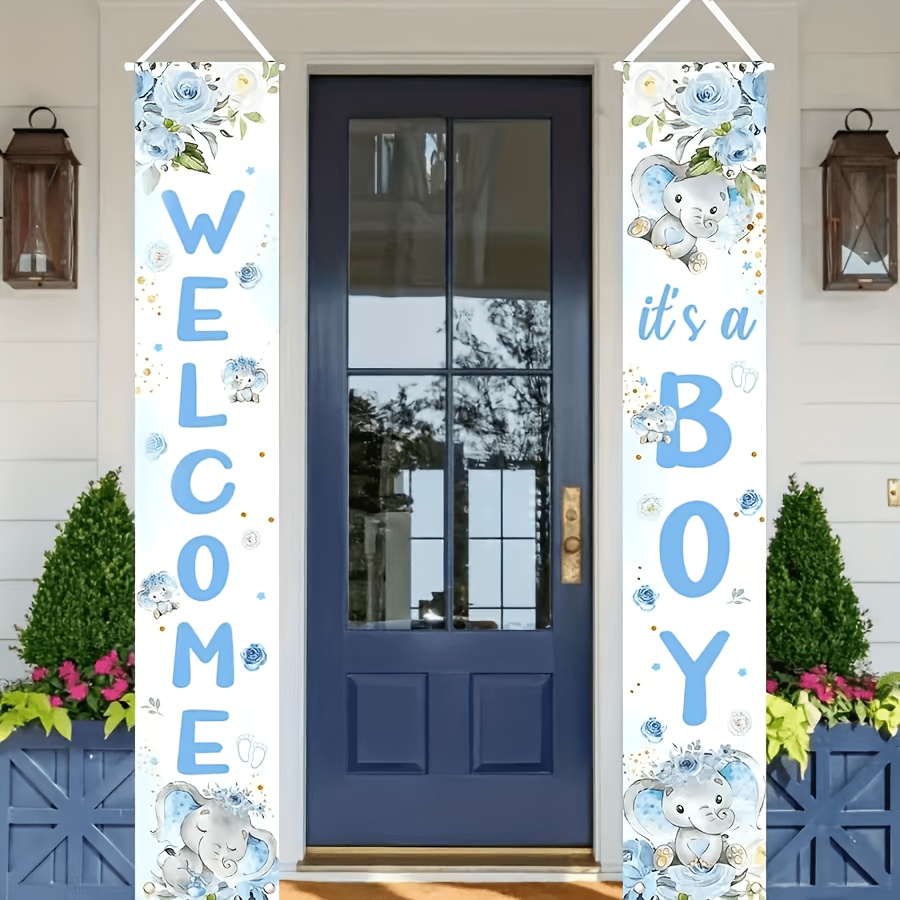 2d Flat, 1 Set Of 2d Flat " A Boy" Banner, Durable Hanging Porch Sign, Suitable For Baby Showers, No Power Supply Required, Design For Rooms, No Power Supply Required—sym