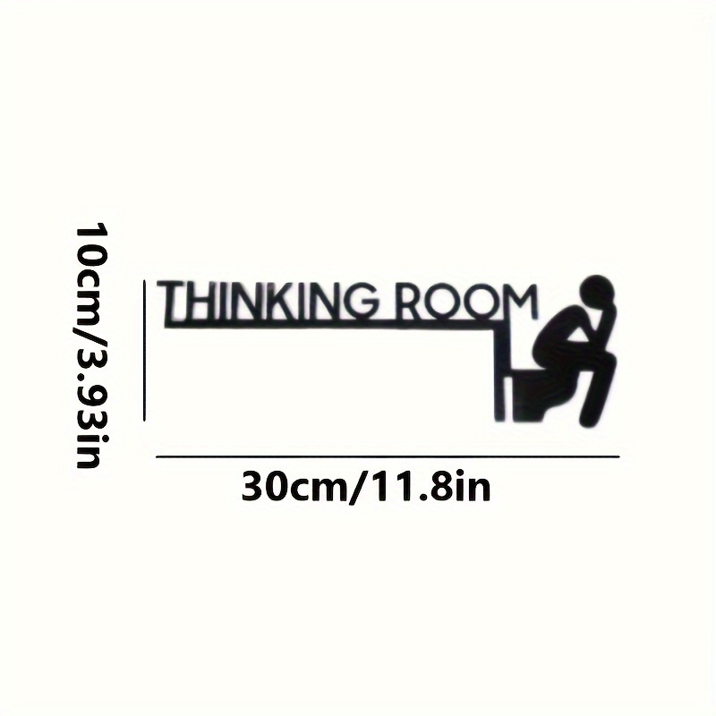 1pc Modern Metal Toilet Door Sign - Thinking Room Wall Mount Sculpture, Home Decor Artwork, Decorative Door Frame Pendant For Interior Decoration