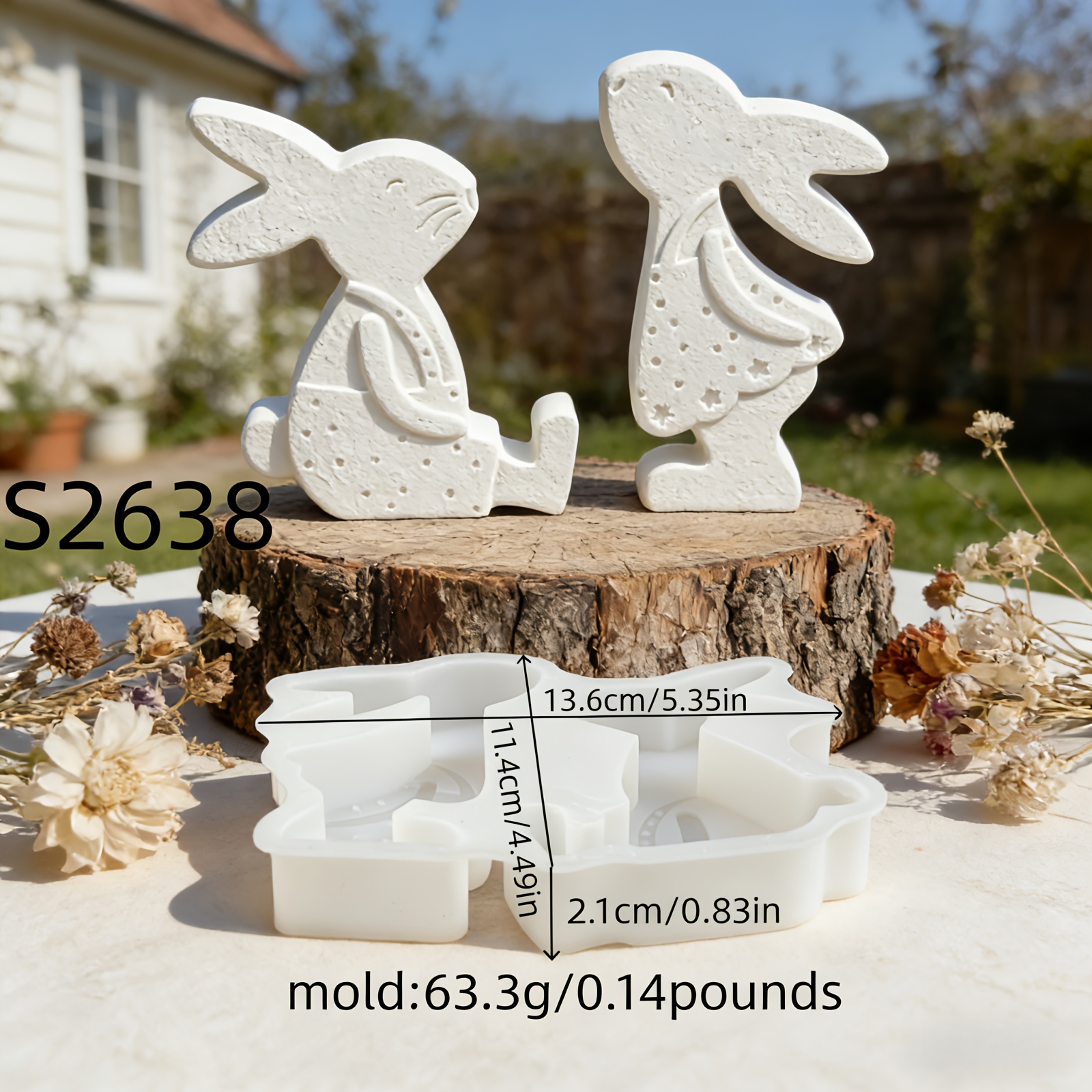 Image of Resin Silicone Mold Rabbit Combination Ornament 3d Ornament Silicone Mold Diy Candle Silicone Mold Gypsum Ornament Silicone Mold Silicone Mold Home Decoration Epoxy Resin Mold S2638/63.3