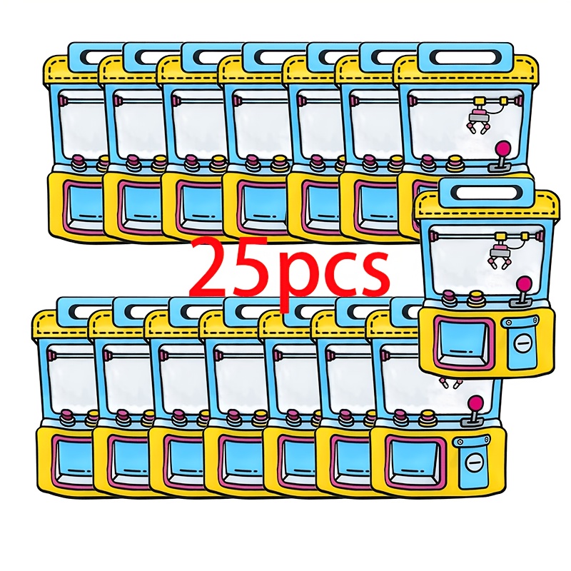 TEMU Set de Bolsas de Regalo para de Dibujos Animados de 25/6 piezas, Diseño de Máquina de Garra Rosa, Azul y , Bolso de para Decoración de Regalos,