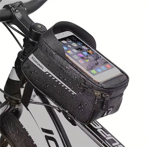 fashionable phone holder bag made of durable eva material featuring an adjustable shoulder strap and rain cover suitable for phones under 6 8 inches an ideal cycling accessory cycling accessory bag bag sturdy