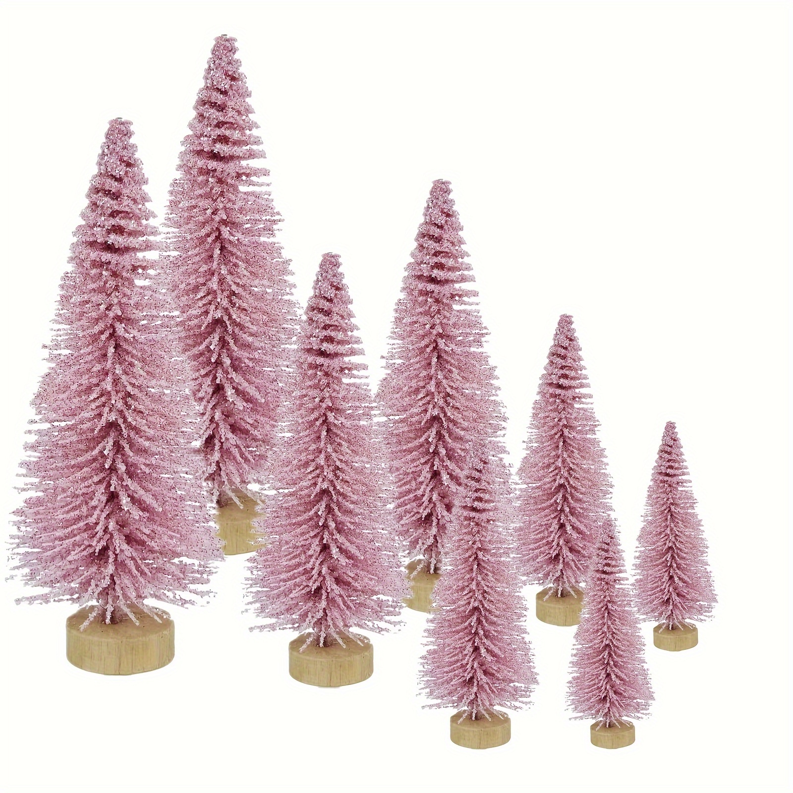 

8pcs Christmas , Miniature Sisal Wood Christmas Tree For Christmas Holiday New