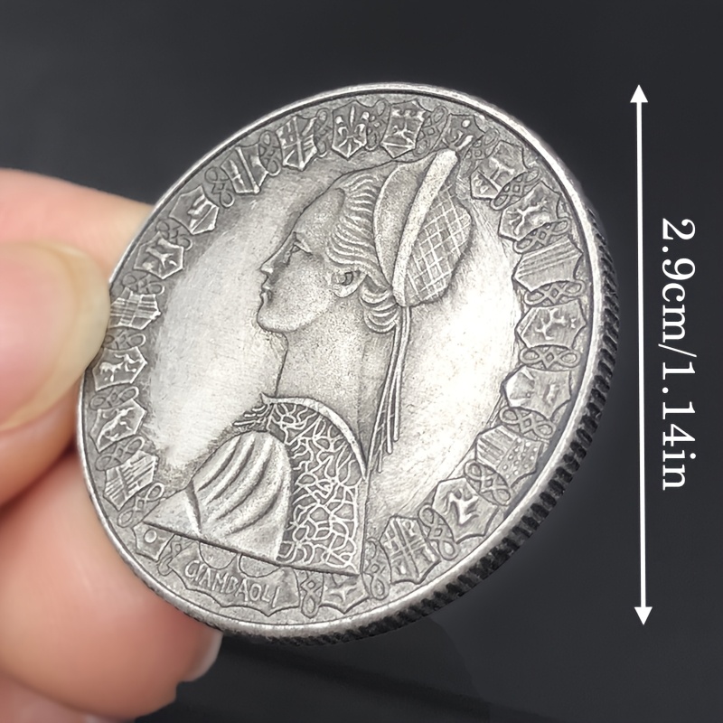 реплика монеты винтажная итальянская ренессансная девушка & парусник колумба 500 лир - антикварная коллекционная, творческий декор подробные сведения 3