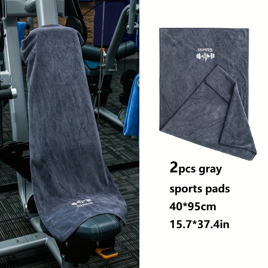 TEMU 2pcs Sports Equipment Padding Towel, 15.7*37.4in, Soft, Absorbent, Suitable For Fitness Equipment, Featuring A , Hung Equipment. Clean And