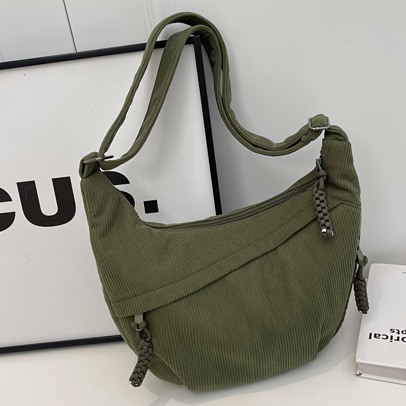 TEMU Sac bandoulière femme grande style décontracté et - Fabriqué en tissu velours , avec de multiples poches et un design multifonctionnel, matériau
