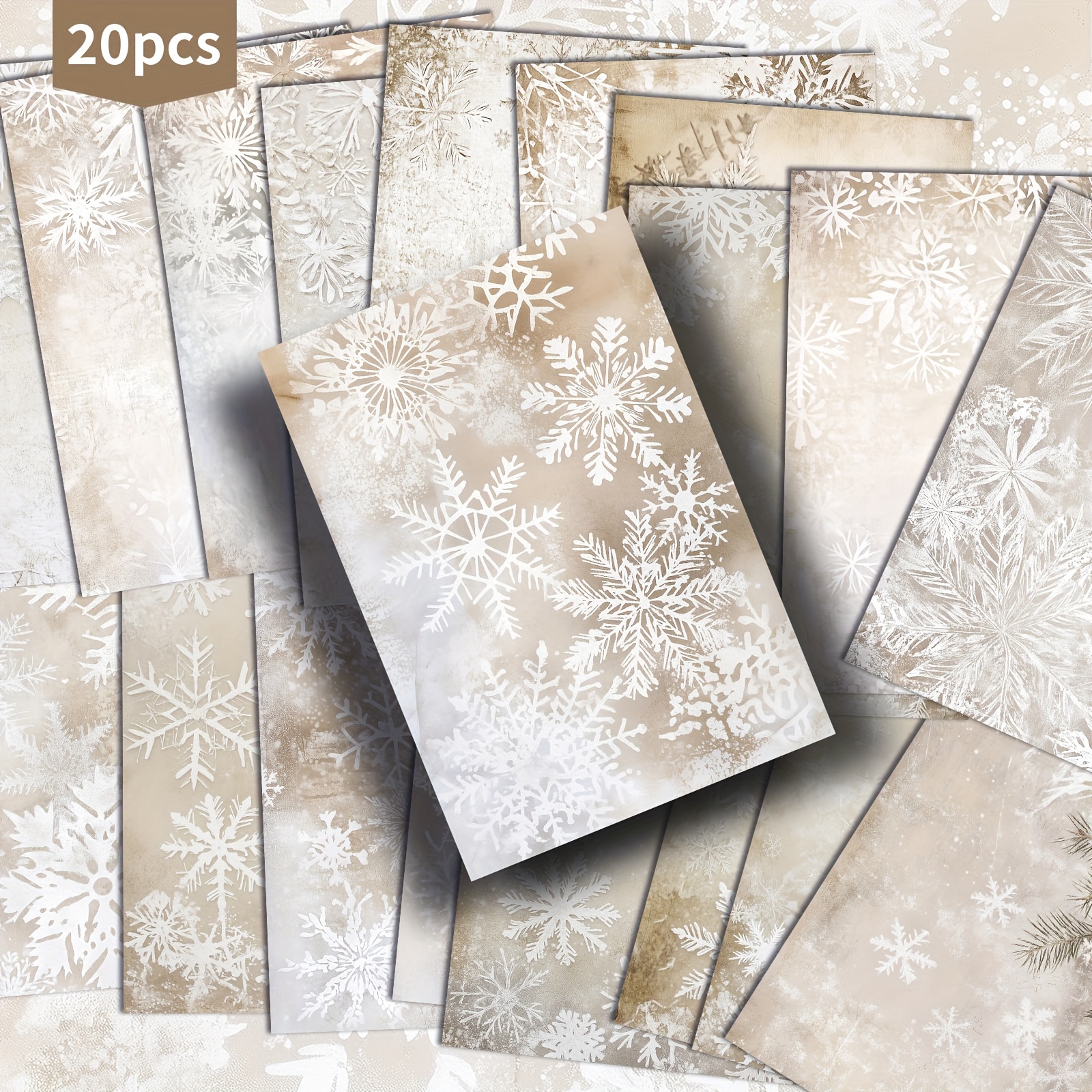 TEMU 20 Cartes Postales Vintage de Neige d'Hiver - 4x6 pouces Papier pour Journal Junk, Illustrations Classiques, Cards Décoratifs à Collectionner et