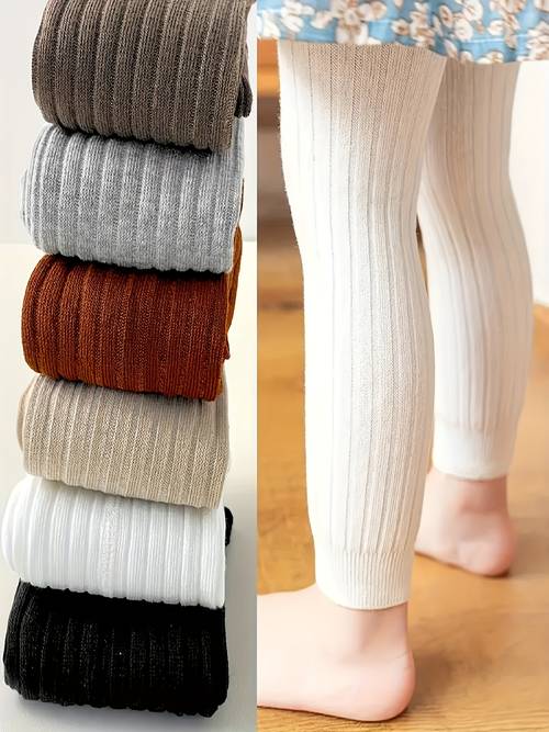 6 pc girls striped candy colored leggings childrens tights wearable and versatile comfortable breathable ankle pants