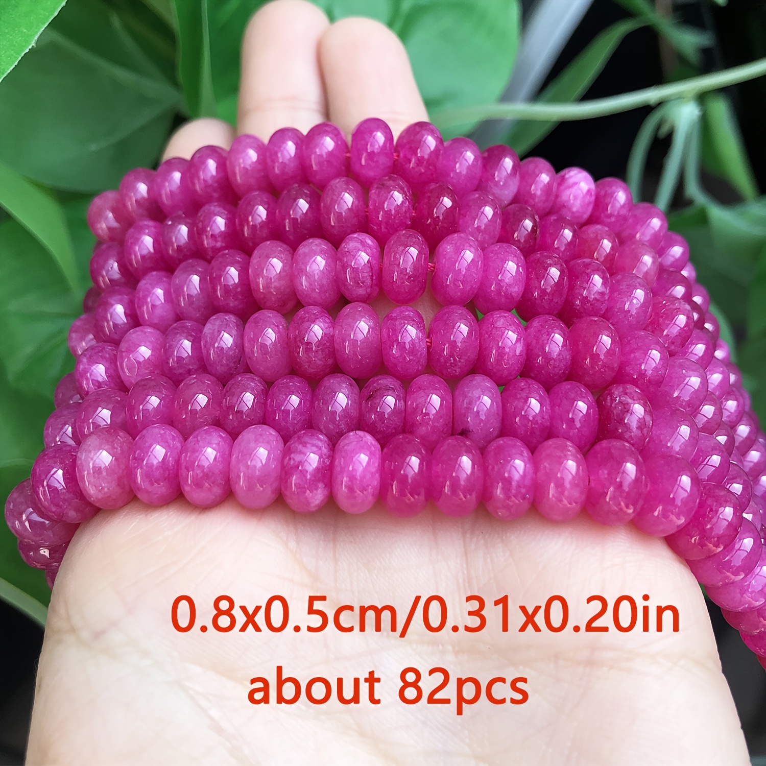TEMU 2d Flat, 1 Strand 8x5mm Flat Round Red Jasper Rondelle Stone Beads, Diy Earrings Bracelets Necklaces Loose Spacer Beading, For Handmade Jewelry