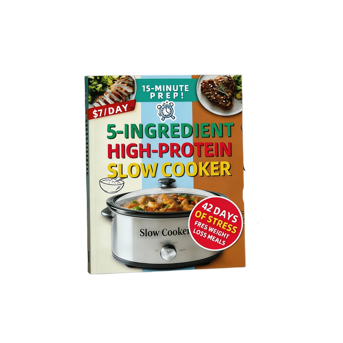 TEMU 5-ingredient High-protein Slow Cooker: $7/day, 15-minute Prepââ42 Days Of Stress-free Weight Loss Meals