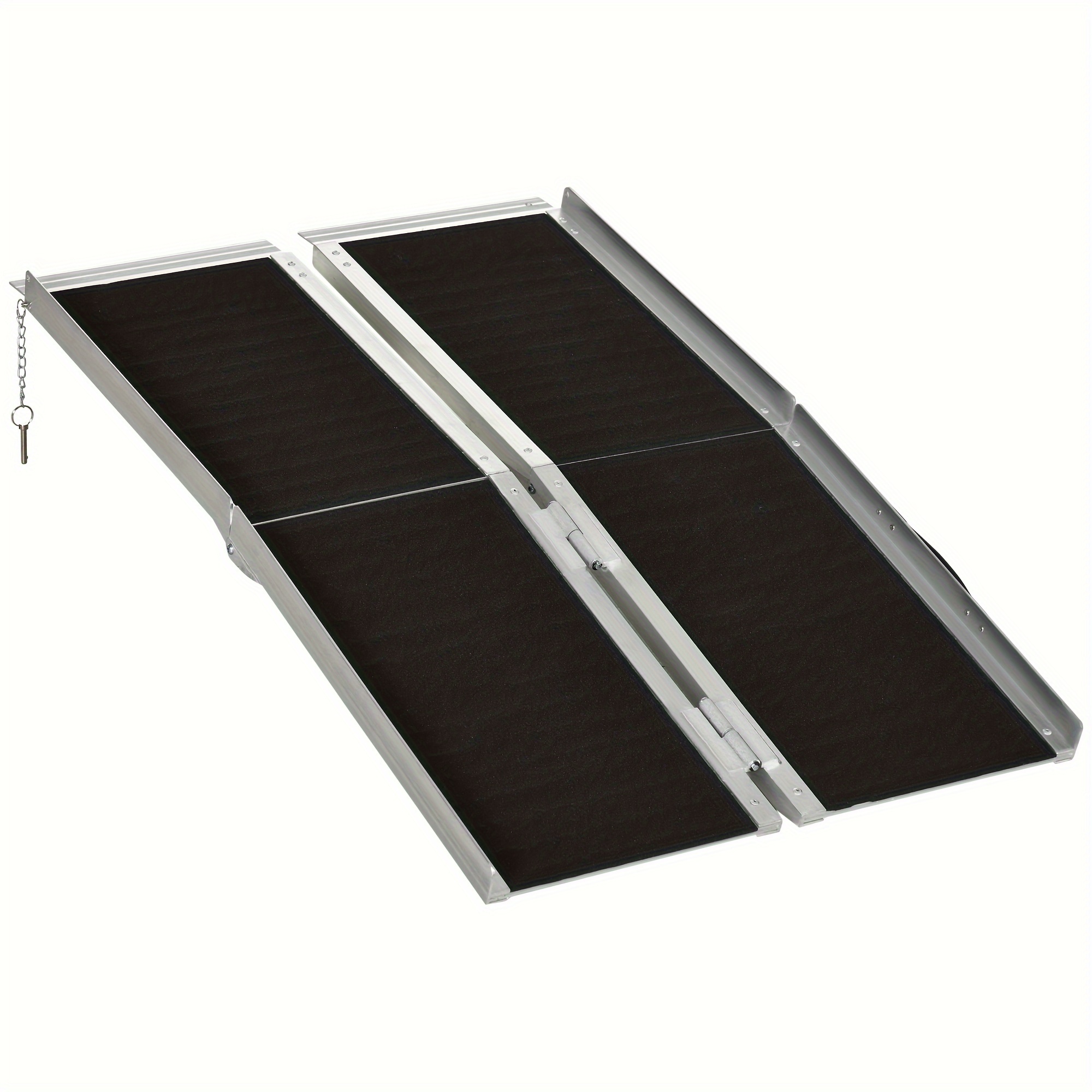 

Wheelchair Ramp 4ft, Folding Aluminum Threshold Ramp With Non-slip Surface, Transition Plates, 600lbs Weight Capacity, Handicap Ramp For Home, Doorways, Curbs, Steps