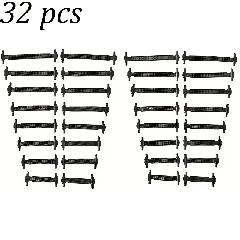 TEMU Lot de 32 lacets élastiques nœud, adaptés aux baskets et chaussures décontractées, durables, confortables et faciles à nettoyer, idéaux pour un