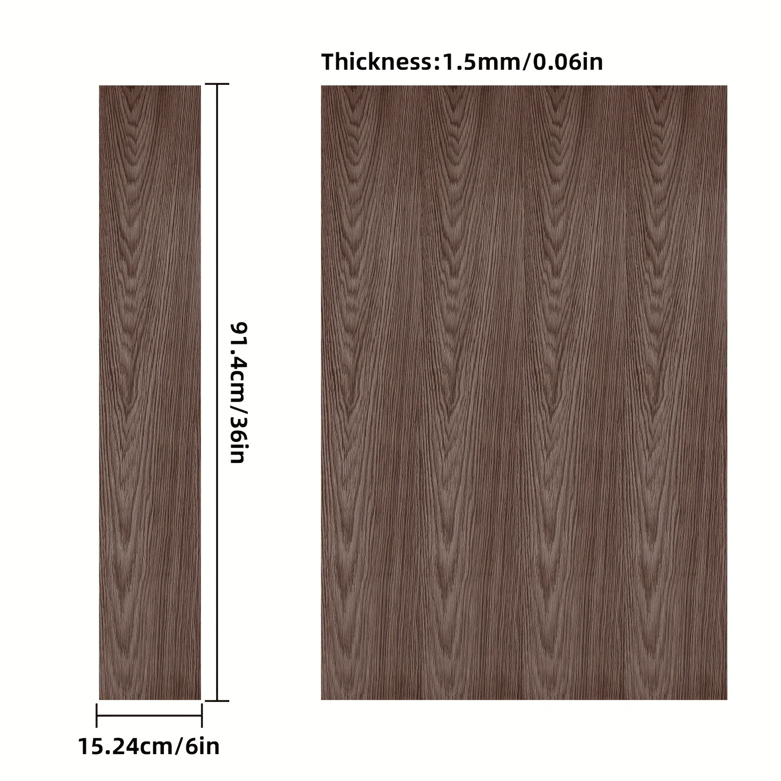 TEMU 36pcs Wood Grain Pvc Flooring Planks - High Quality Vinyl Floor Tiles & Wall Panels, M (91.4x15.24cm) Self-adhesive Durable Floor Stickers