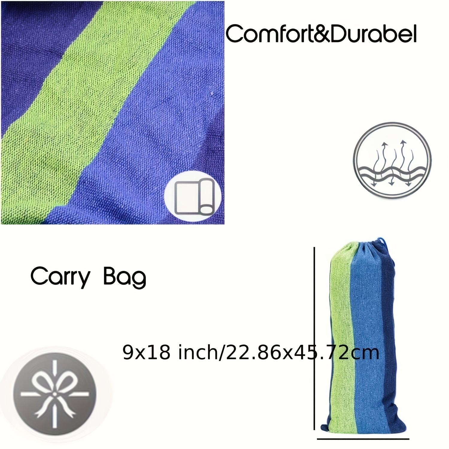 110.24*59.06inch Thickened Fabric Curved Stick Anti-rollover Hammock