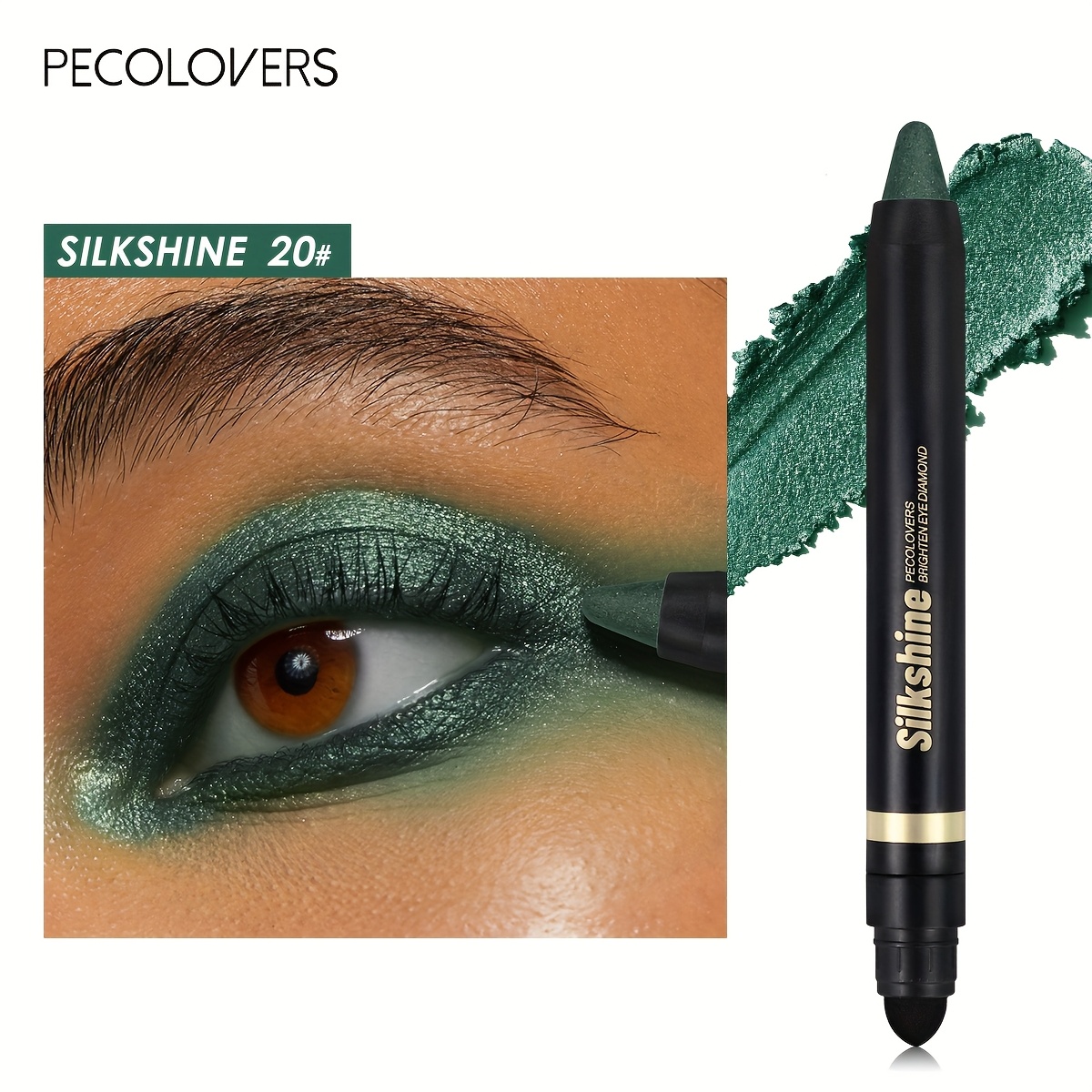 Image of Glitter Eyeshadow Pencil - Waterproof, Sweat-proof, Long-lasting Eye Makeup Stick For , Pigmented Looks, Precision Eye Highlighting | Sleek Eyeliner Design | Pigmented Color