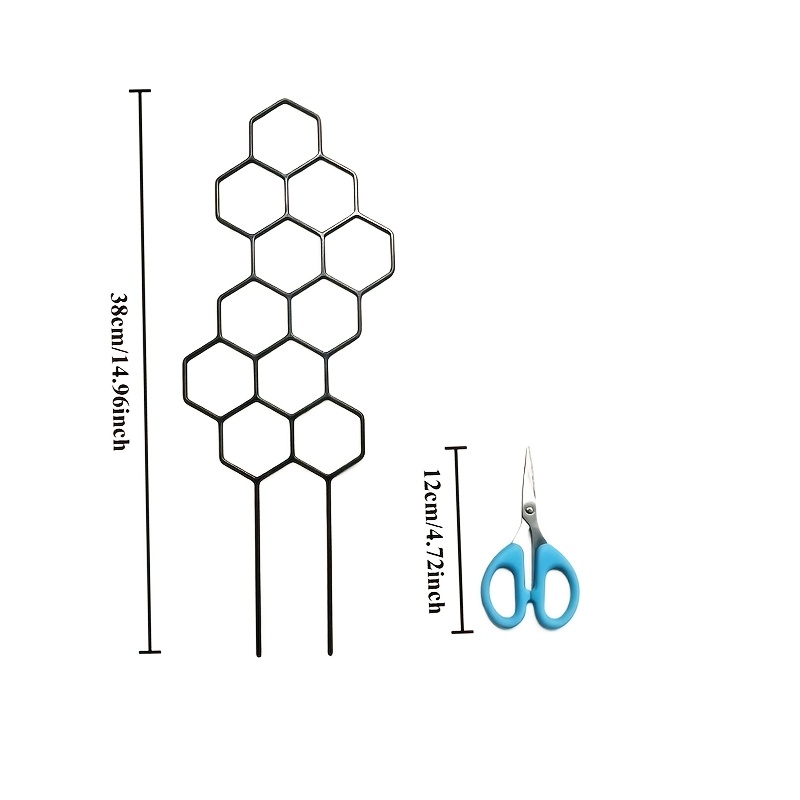 TEMU 2pcs 15.16-inch Honeycomb Climbing Frame And 4.72-inch Garden Scissors, Rust-proof Planter Vine Support Frame, Indoor And Outdoor Space-saving