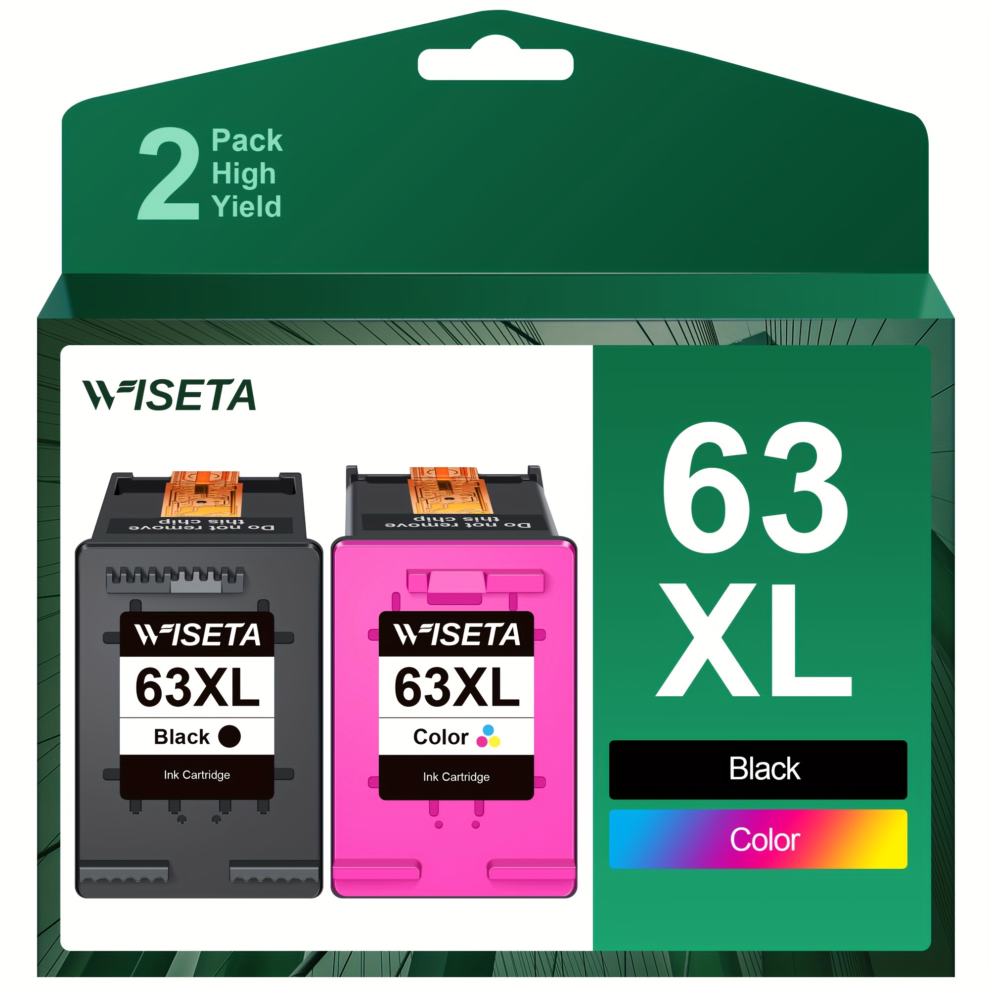 

Wiseta Remanufactured Ink Cartridge Replacement For 63xl 63 Xl To Use With Officejet 3830 5255 4650 3833 Envy 4520 Deskjet 1112 3637 3630 3634 Printer (1 Black, 1 Tri-color)