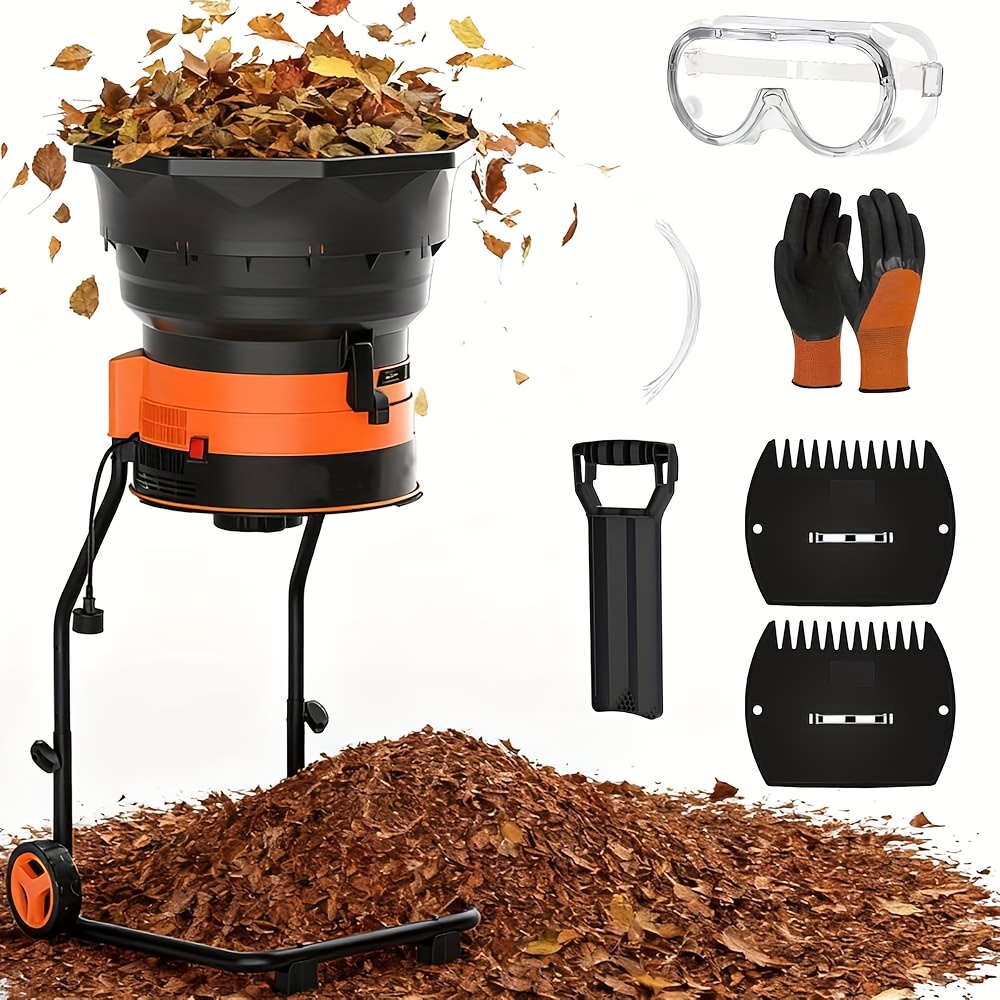 TEMU Electric Leaf Mulcher, 15 Amp Five- Bladeless Leaf , 18:1 Reduction Ratio, 8400 Rpm Max, Up To 55 Gallons Per Minute(leaf Included)