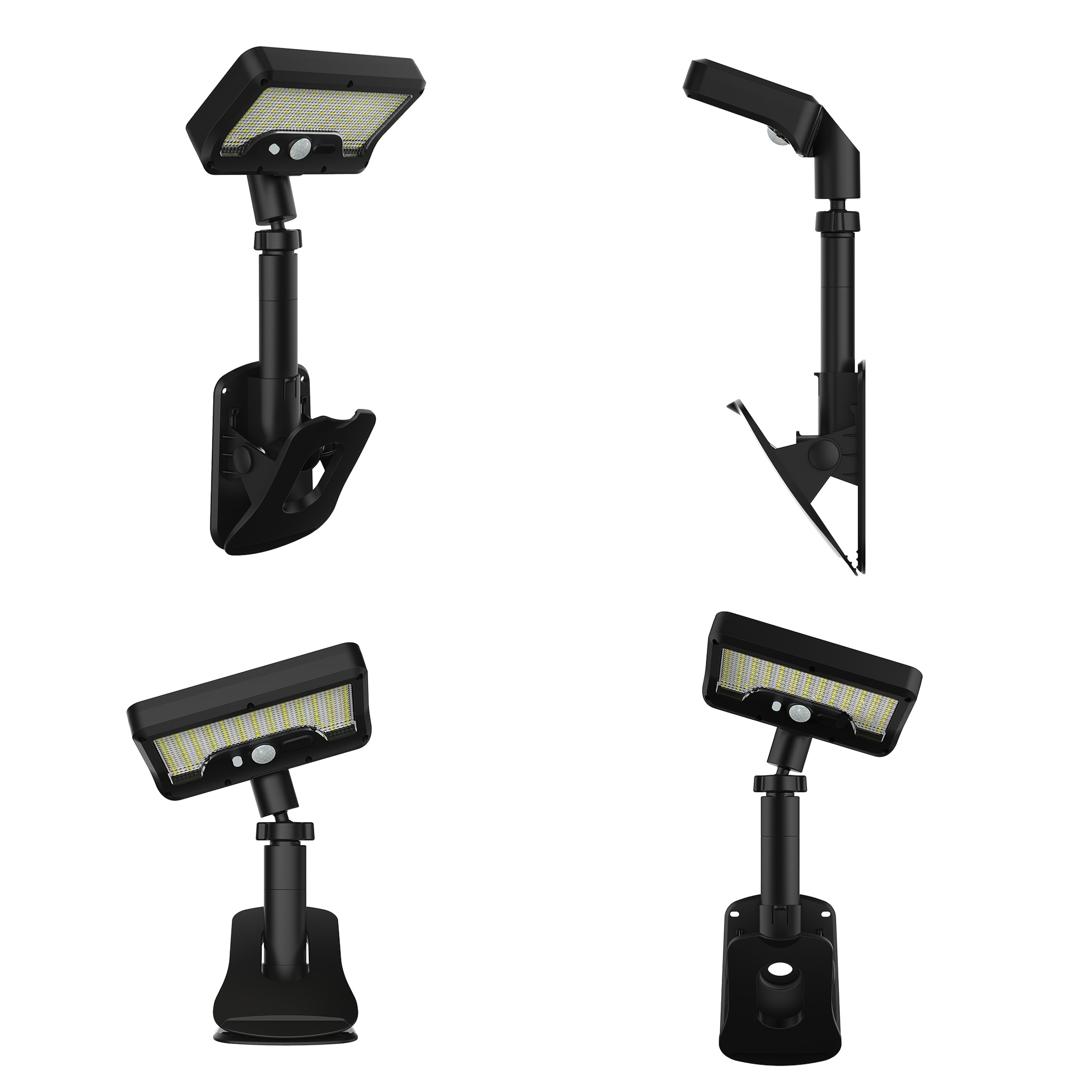 Luces Solares Exteriores Ultrabrillantes, Luces Solares de Clip, Portátiles, Luces de Calle, Focos Exteriores y Luces de Seguridad, Luces con Sensor de Movimiento, Adecuadas para Patios, Jardines, Aventuras de Camping al Aire Libre, Iluminación de Emergencia Interior, Vallas, Patios, Balcones