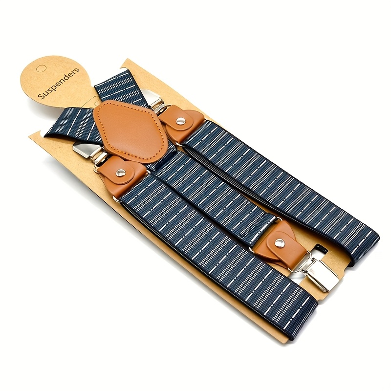 TEMU Men's Business Suspenders, Dress Pants, And Shirt With Fixed Suspenders, Stretchable Trouser Suspenders, A Top For Holiday Gifts For , Party