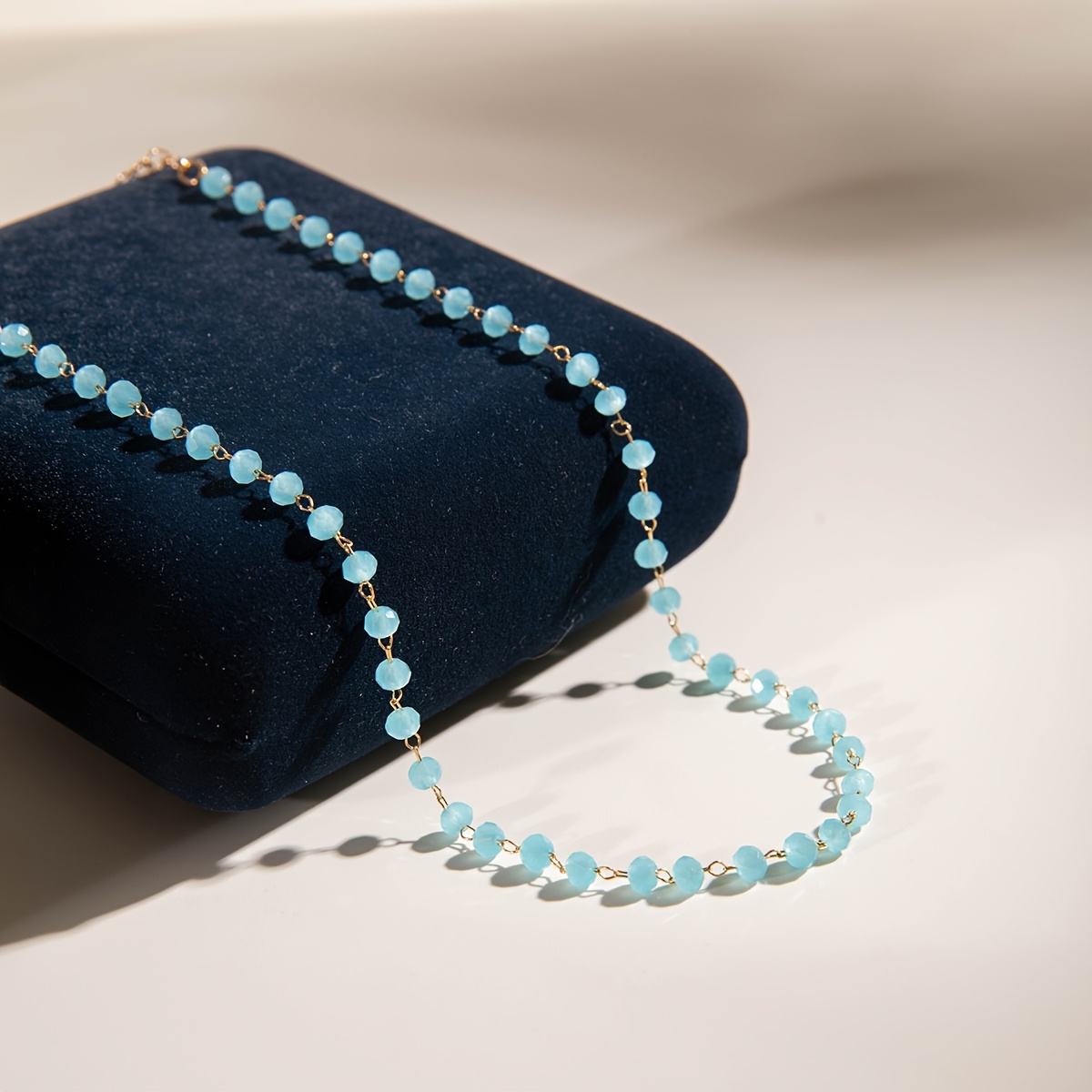 Easy Fashion Black Faux Chain Bead Clavicle Chain, Temperament All-Match Chain Necklace Women