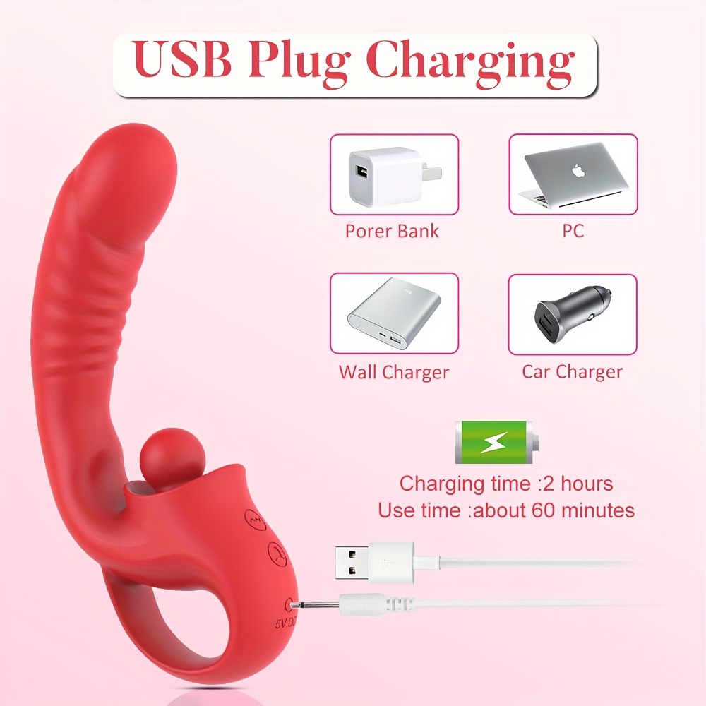 1pc Silicone + ABS Material AV Vibrator for Women USB Rechargeable 10 Frequency Dual Motor Vibrator 2nd Generation G-spot Orgasm Adult Products