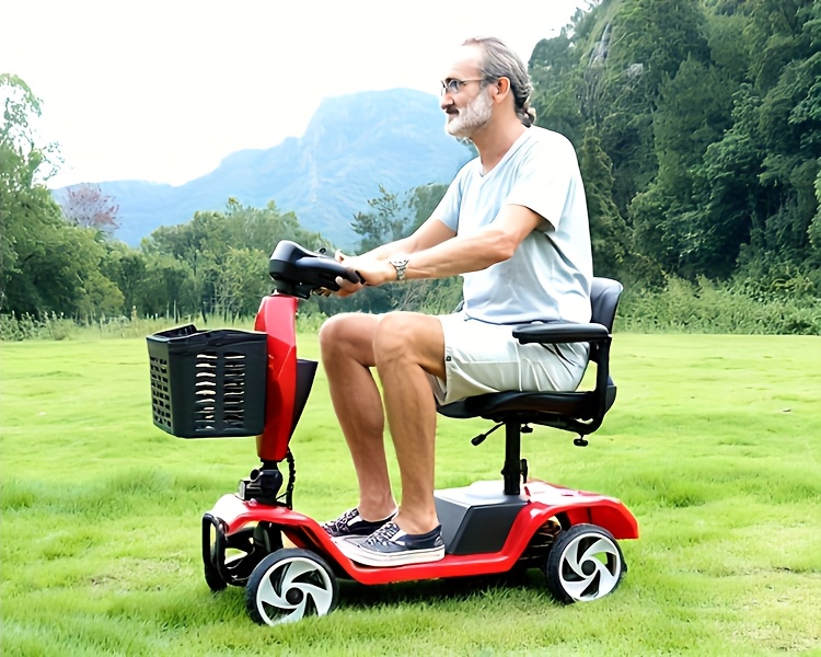 4-wheel electric mobility scooter for adults with seat - 250w motor, 15 miles per hour speed, with backrest seat and front basket, 265   capacity, 8 inch solid tires, lightweight 82 , suitable for outdoor and indoor mobility Product details 5