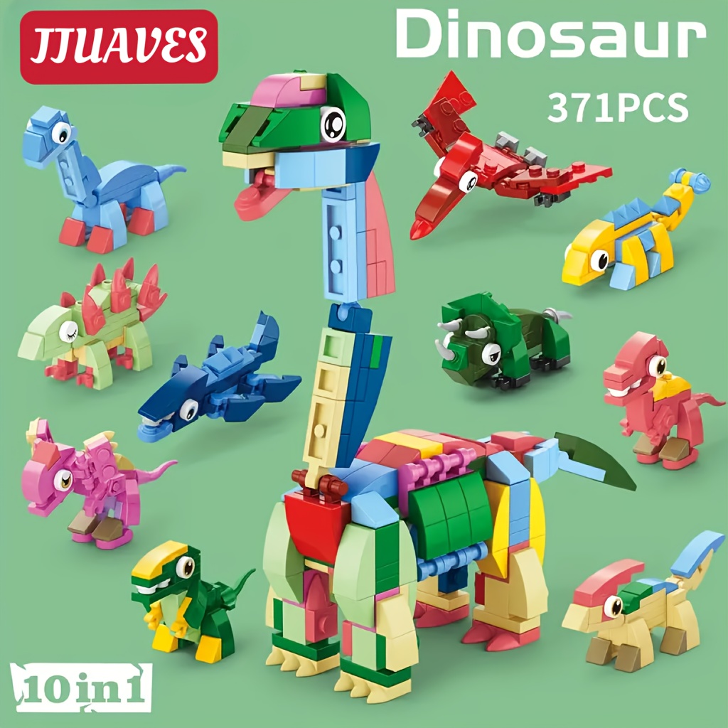 10 in 1 mini animal dinosaur series building block set - Temu