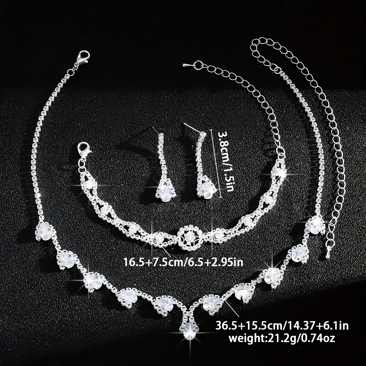 Stylish Zirconia Heart Jewelry Set for Wedding
