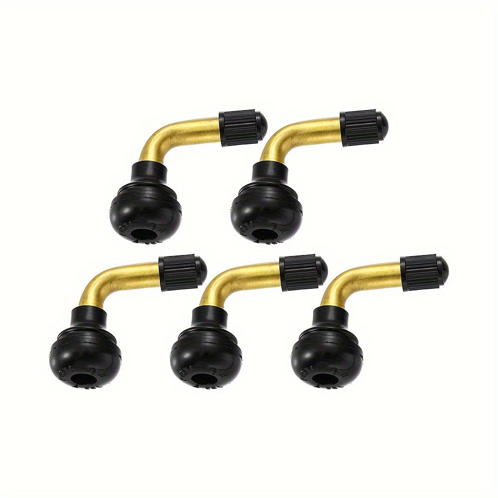 TEMU 5pcs Pvr70 Valve Stem Bent 45 Degree Angled Snap-in Rubber Base Tubeless Tire Rim For Motorcycle Scooter Atv Go Karts