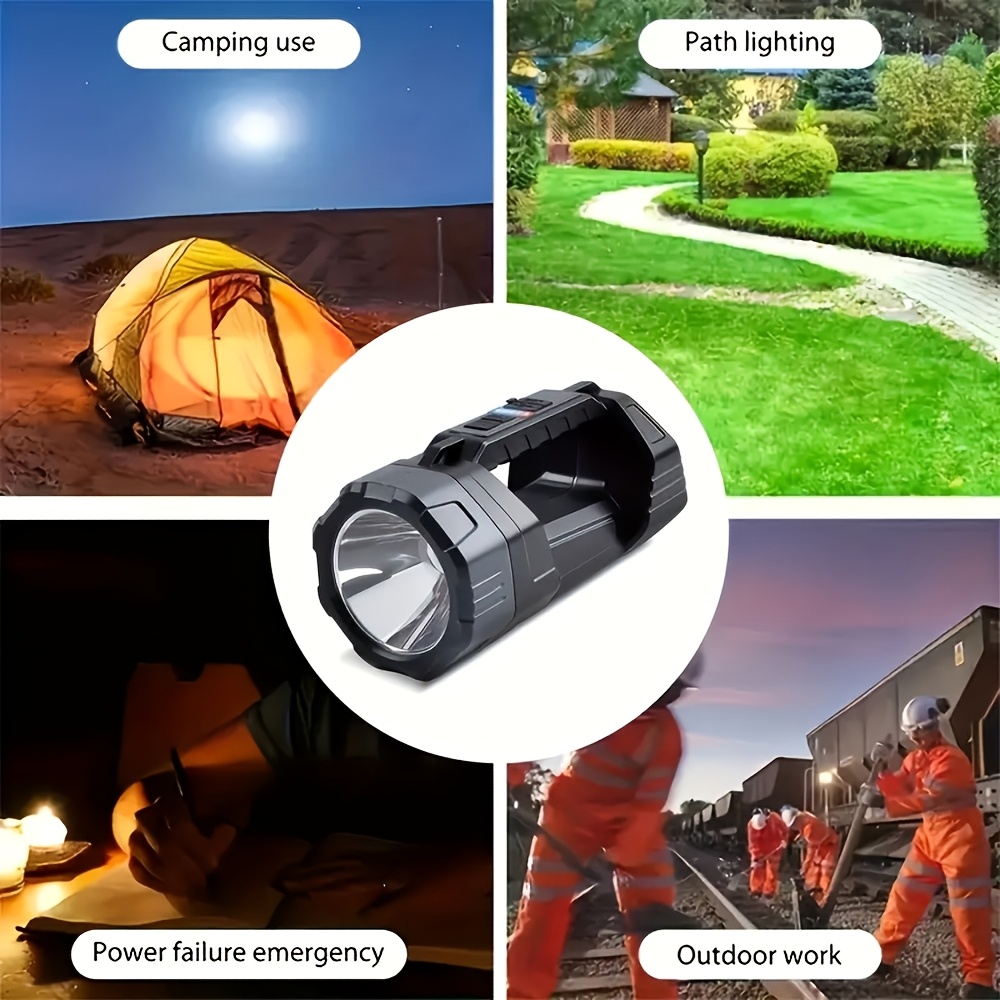 LED Solar Flashlight, High-Brightness Rechargeable Handheld