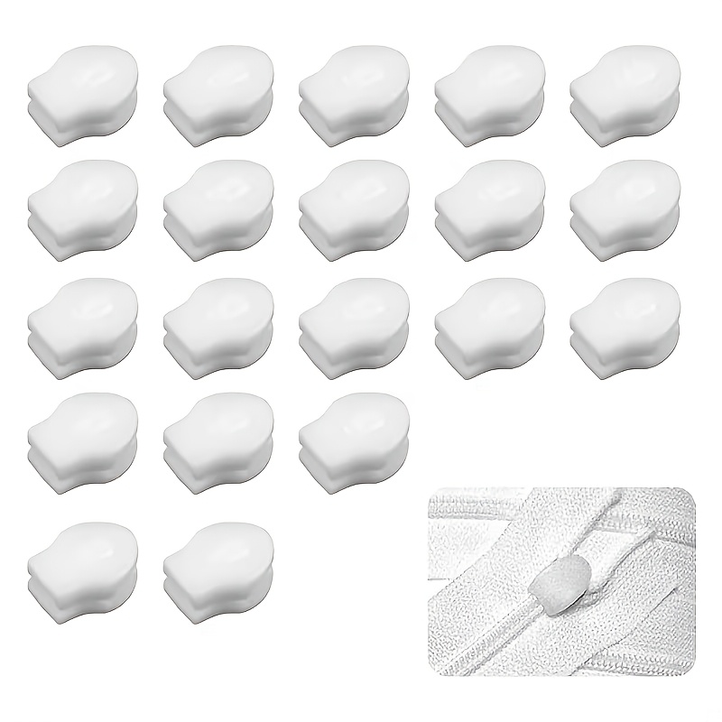 E-shop 30 Stück Universal-Reißverschluss-Schieber Set - 3-4,5 mm Ersatz für Nylon-Reißverschlüsse, Weißer Kunststoff, Langlebig & , Geeignet für