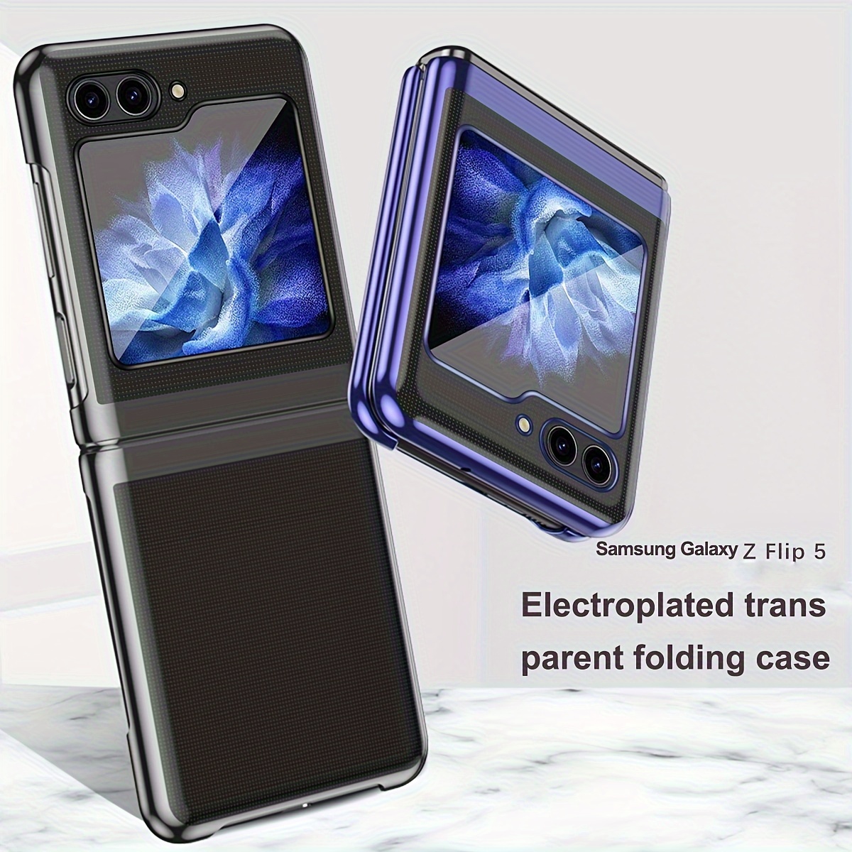 Funda para Samsung Galaxy Flip 5 2023, diseño de corazón para Samsung Z  Flip 5, bonita funda protectora transparente para Samsung Galaxy Z Flip 5  5G